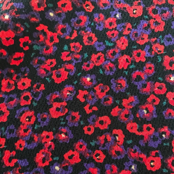 VINTAGE ORCHID Red & Navy Floral Skirt and Top Set Size 10 - Picture 4 of 6